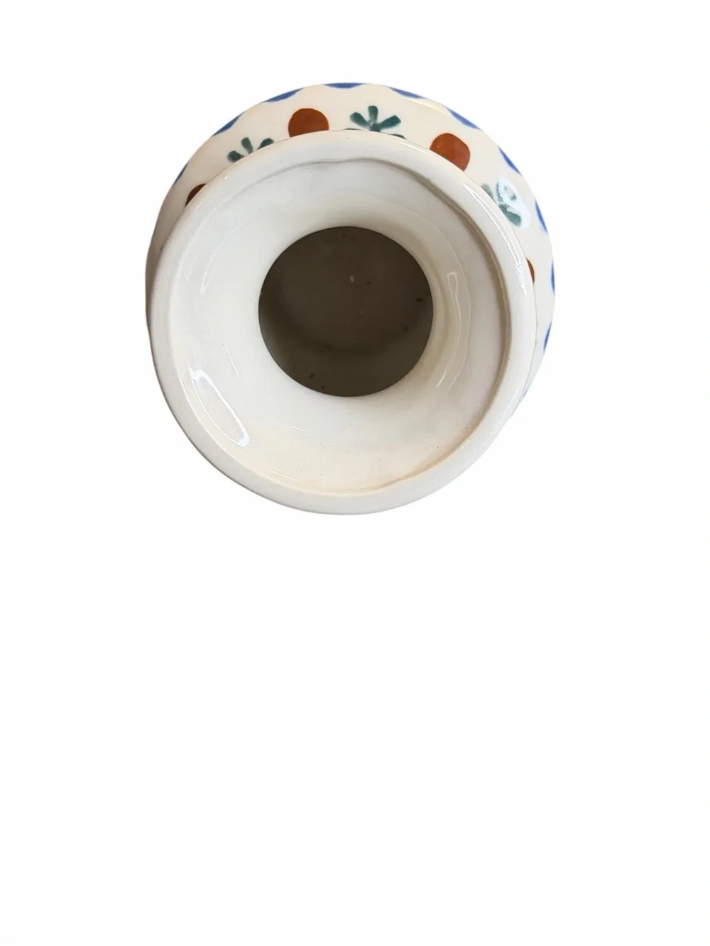 Bolesławiec Polish Pottery Bud Vase Blue White Peacock Eye Handmade 4.5”
